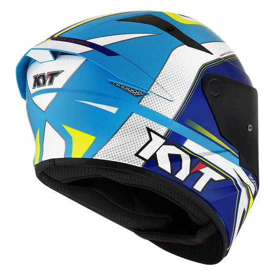 Kask Motocyklowy KYT TT-COURSE GRAND PRIX biały/jasny niebieski - S