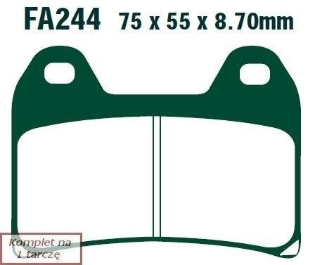 Brake pads EBC GPFAX244HH torowe/profesjonalne (set on 1 disk)