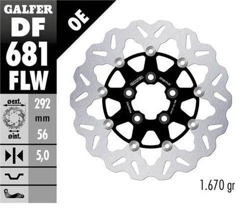 GALFER TARCZA HAMULCOWA PRZÓD HARLEY-DAVIDSON (292X56X5) PŁYWAJĄCA (PATRZ OPIS)