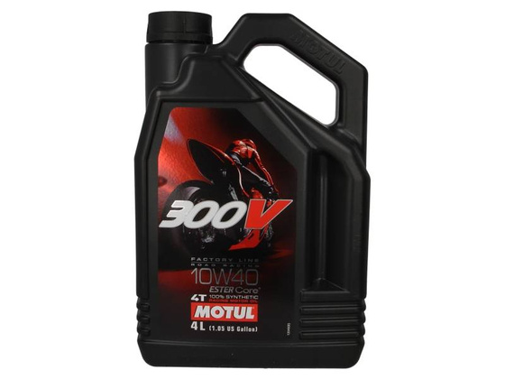Olej do silników 4T 4T MOTUL 300V Factory Line SAE 10W40 4l Przewyższa JASO MA2 Syntetyczny estrowy