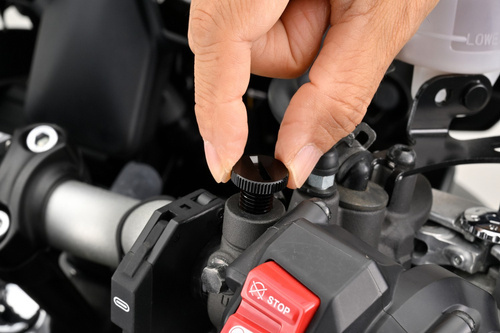 80943 Mirror hole plug bolt CNC black anodized f. M10 x P1.25 left hand side