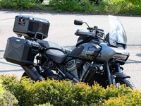 Side carrier cutout stainless steel incl Xplorer black sideboxes for Harley Davidson Pan America (2021-)