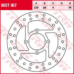 TRW LUCAS ZF TARCZA HAMULCOWA TYŁ DERBI DXR 200/250 '04-'08, YAMAHA YFS 200 BLASTER '88-'07, YFM 350 WOLVERINE '95-'05, YFZ BANSHEE '90-'06, YFM 660R RAPTOR '01-'05 (220X58X4MM)