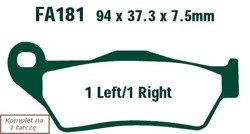 Brake pads EBC FA181R (set on 1 disk) (odpowiednik PROX 37.102202)