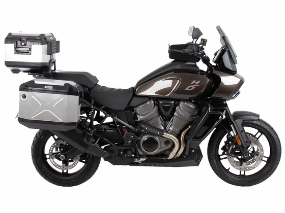 Side carrier cutout stainless steel incl Xplorer silver sideboxes for Harley Davidson Pan America (2021-)