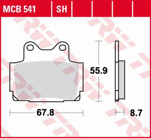 TRW LUCAS ZF BRAKE PADS KH104 SINTER STREET YAMAHA FZR 250 '87-'88, TZR '85-'92, FZ 600 '86-'87, FZS 600 FAZER '98-'03, XJ 600N/S DIVERSION '92-'03 REAR