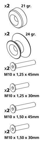 90339 Bobbins kit for forked stands - 10 mm – Aluminium