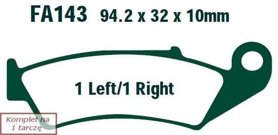 Brake pads EBC FA143 (set on 1 disk)