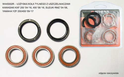 ATHENA ŁOŻYSKA KOŁA TYLNEGO Z USZCZELNIACZAMI KAWASAKI KXF 250 '04-'16, 450 '06-'16, SUZUKI RMZ '04-'06, YAMAHA YZF 250/450 '09-'17