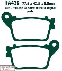 Brake pads EBC FA436V V-PAD (set on 1 disk)