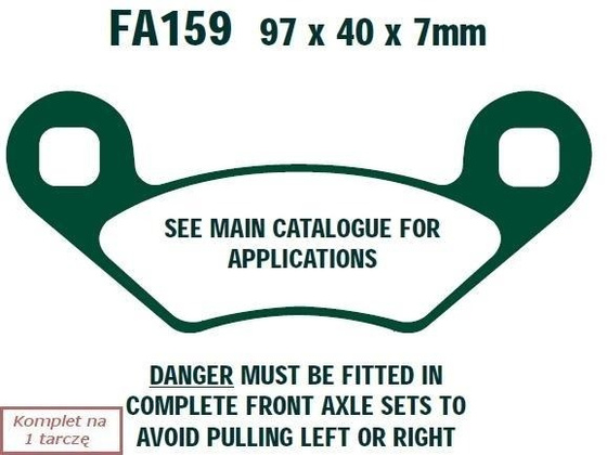 Brake pads EBC FA159R (set on 1 disk) (odpowiednik PROX 37.206402)