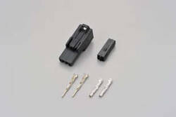connector set, 2P, for KAWASAKI indicator, black, male and female