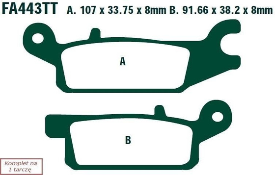 Brake pads EBC FA443TT (set on 1 disk)