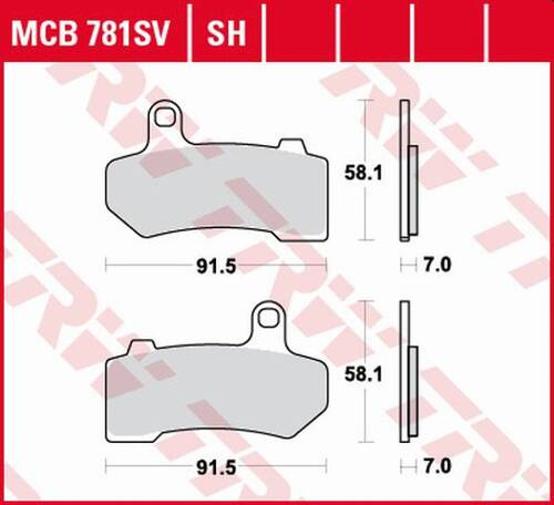 TRW LUCAS BRAKE PADS KH409 SINTER STREET HARLEY-DAVIDSON 1130 / 1250 / 1584 / 1690 / 1750 / 1800 / 1870 / 1923 06-21, REAR