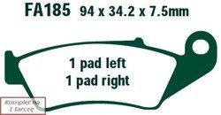 Brake pads EBC FA185R (set on 1 disk) (odpowiednik PROX 37.103202)