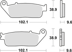 TRW LUCAS BRAKE PADS KH196 SINTER STREET CBF 500 '13-, CBF 650 '14-, VT 750 97-14, CBF 1000 06-16, XLV 600 TRANSALP 94-96, FRONT