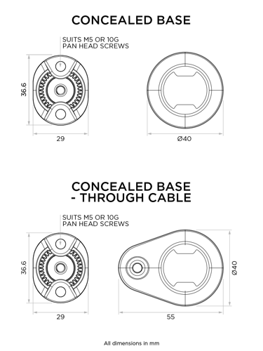 Quad Lock® 360 Base - Concealed Small