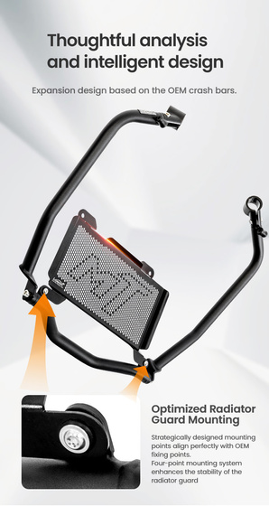 LOBOO Crash Bar boczne oraz osłony chłodnicy do CFMOTO 700MT ADV (2025-) srebrne (10.3.01613.001.21)