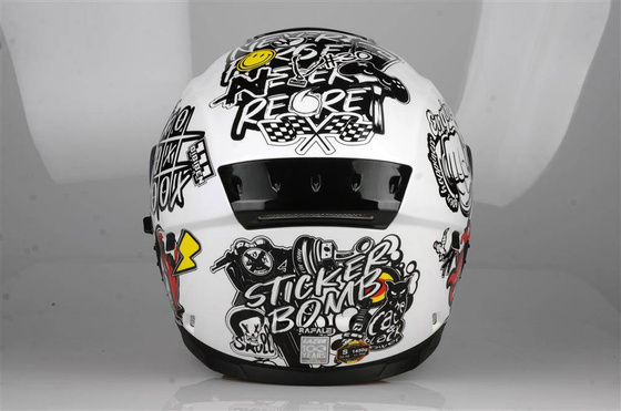 Kask Motocyklowy LAZER RAFALE EVO Stickerbomb (kol. Biały - Czarny - Srebrny - Czerwony) rozm. L