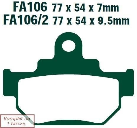 Brake pads EBC FA106TT (set on 1 disk)