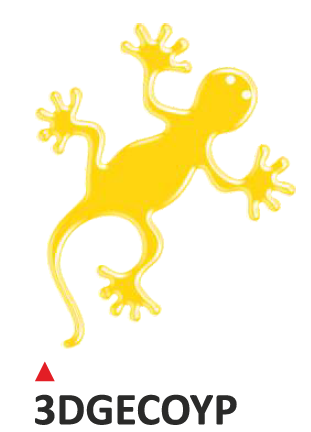 PRINT wypukła naklejka Geco żółte reflex