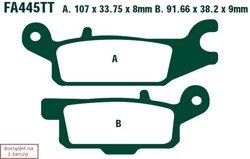 Brake pads EBC FA445R (set on 1 disk) (odpowiednik PROX 37.275102)