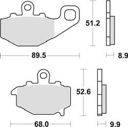 TRW LUCAS BRAKE PADS KH192 SINTER STREET KAWASAKI ZX6R 600 94-16, ZX6R 636 02-06, ER6 06-16, VERSYS 650 07-14, Z 750 04-06, ZX9R 94-04, Z 1000 / SX '10-, ZX10R 04-09, GPZ 1100 95-98, REAR