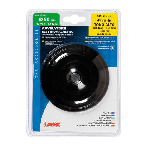 42011 Ø 90 mm Disk Horn, 12V - High tone