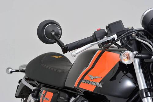 D-MIRROR-8 TYPE-R/BAREND SHORT, ALU.BLACK 1PC E-MARKED