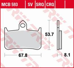 TRW LUCAS ZF KLOCKI HAMULCOWE KH187 SINTER TRACK HONDA CB 250F HORNET '96-'01, NTV 600 BROS/NT 650 HAWK '88-'90, NR 750 '92-, RVF 750R '94-'97, CB 900 HORNET '02-'06, CB 1300 X4 '97-'99, KAWASAKI KLR 250 '83-'84 PRZÓD
