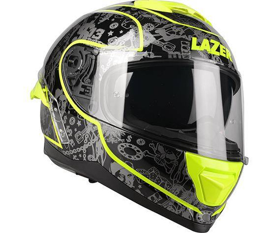 Kask Motocyklowy LAZER RAFALE SR $13 Original (kol. Czarny - Żółty Fluo) rozm. 2XL