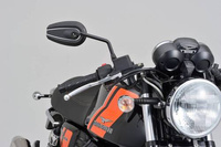 D-MIRROR-6 TYPE-U/ROD RIGHT, ALU.BLACK 1PC E-MARKED, 3 ADAPTERS