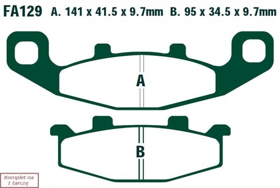 Klocki hamulcowe EBC FA129V V-PAD (kpl. na 1 tarcze)