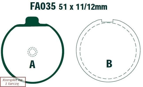 Klocki hamulcowe EBC FA035 (kpl. na 1 tarcze)