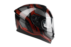 Kask Motocyklowy LAZER RAFALE EVO Darkside (kol. Czarny - Czerwony) rozm. XS
