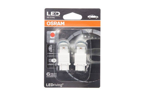 Żarówka LED P27/7W Ledriving Premium (blister, 2 szt., 12V, czerwona, 2W, rodzaj gniazda: W2.5x16q brak homologacji - nie nadaje się do użytku na drogach publicznych)