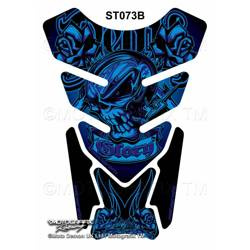 MOTOGRAFIX TANKPAD DEATH OR GLORY BLUE ST073B