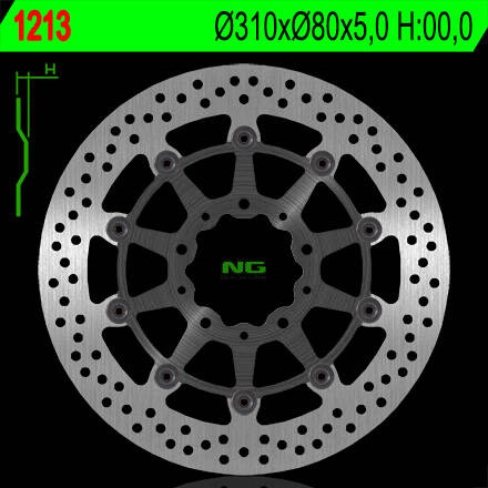 NG TARCZA HAMULCOWA PRZÓD KAWASAKI ZX6R 636 13-16, Z800 12-17, ZX10R 08-15, Z1000 14-20, ZZR1400 06-17, GTR1400 07-18, ZX14 07-15 (310X80X5) PŁYWAJĄCA