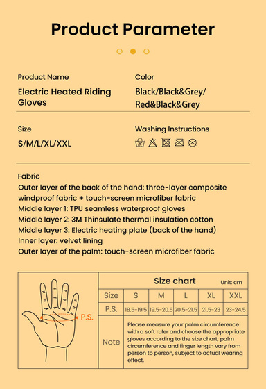 LOBOO Podgrzewane rękawice motocyklowe Czerwone (01.2.09053.001.01)