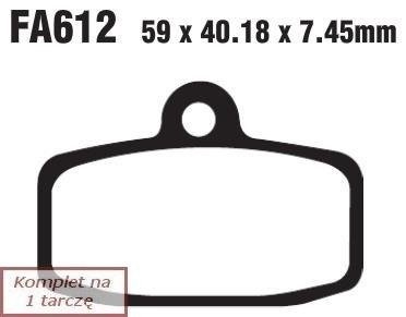 Brake pads EBC FA612R (set on 1 disk) (odpowiednik PROX 37.160202)