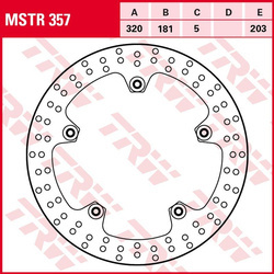TRW LUCAS ZF TARCZA HAMULCOWA PRZÓD BMW R 850R/RT '01-'07, R 1100S '01-'05, R 1150R/RS/RT '04-'06, K 1200S/GT '05-'08, K 1200LT '99-'09, R 1200 HP2 '04-'08 (320X181X5MM)