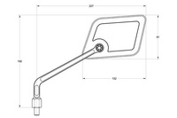 D-MIRROR-20 aluminiowe lusterko czarne lewe 80993