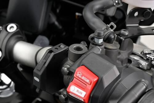 80943 Mirror hole plug bolt CNC red anodized f. M10 x P1.25 left hand side