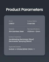 LOBOO Crash Bar do SUZUKI 800DE (2024-) Srebrne (10.3.01421.003.21)