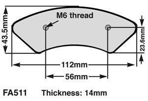 EBC Kartingowe Brake pads FA511 CZERWONE (1 kpl.)