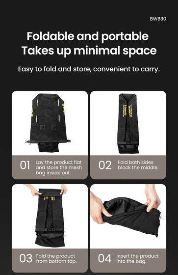 LOBOO Składana / rozszerzalna torba wodoodporna 30L czarna (10.4.01020.001.11)