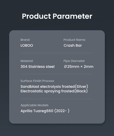 LOBOO Crash Bar do Aprilia Tuareg660 (2022-) Silver (10.3.01441.101.21)