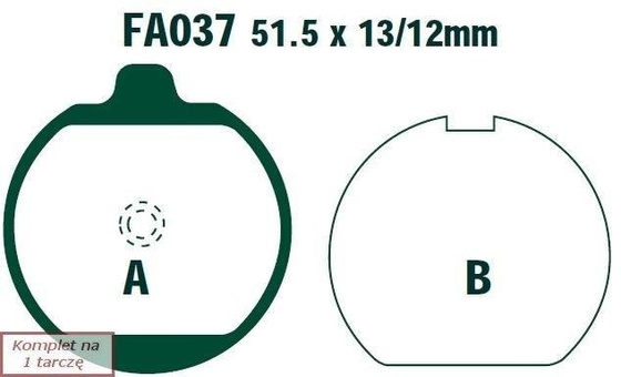 Brake pads EBC FA037 (set on 1 disk)