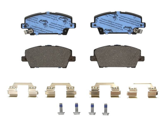 Klocek hamulcowy kpl. przód (z akustycznym czujnikiem zużycia, z dodatkami, ze śrubami prowadzącymi zacisku hamulcowego) HONDA CIVIC VIII 1.4/1.8/2.2D 09.05-