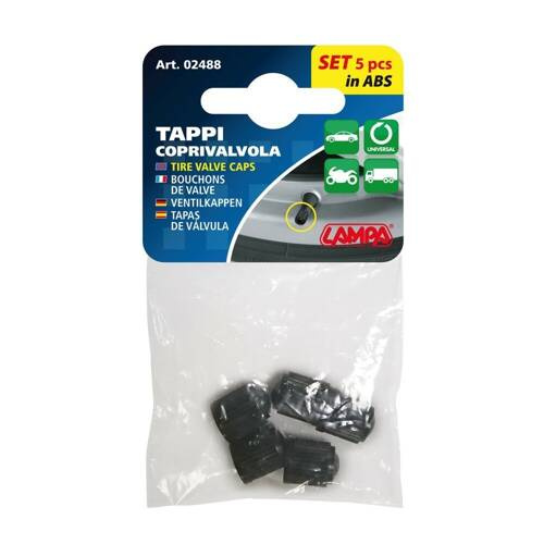02488 Abs tyre valve caps, 5 pcs set